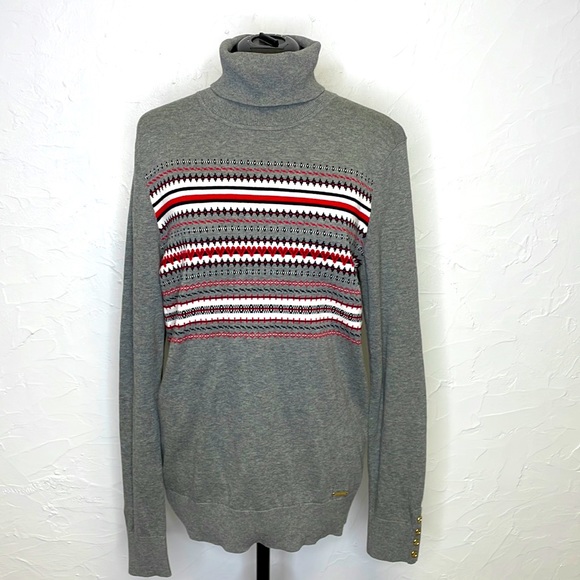 - Tommy Hilfiger Heart Fair Isle Turtle Neck Sweater NWT! - Picture 2 of 8